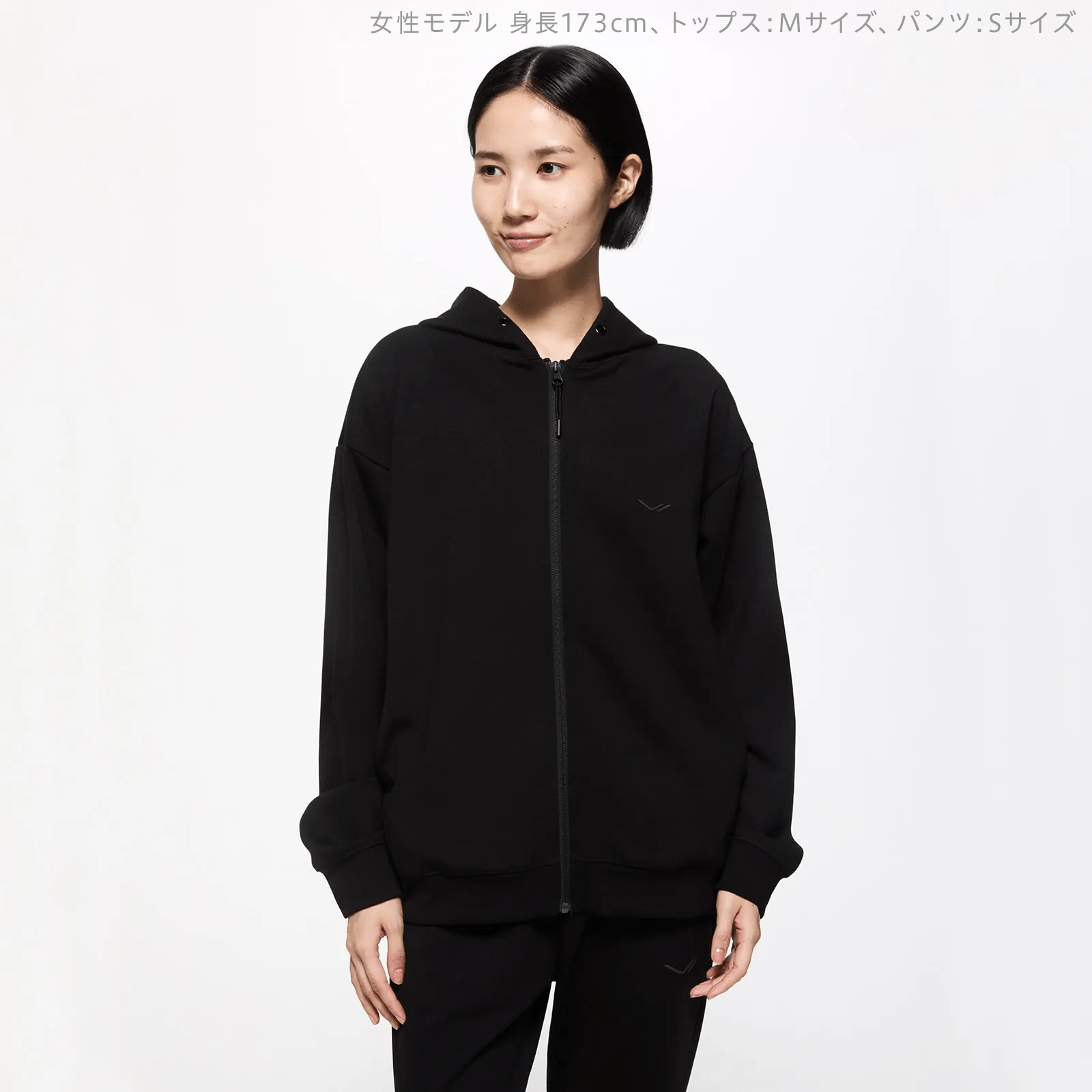 シックスパッド リカバリーウェア(ジップパーカー&テーパードパンツ)上下セット ブラック S