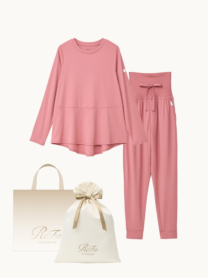［ギフトセット］モイストスムース ロングスリーブプルオーバー&モイストスムース ジョガーパンツ /WOMEN