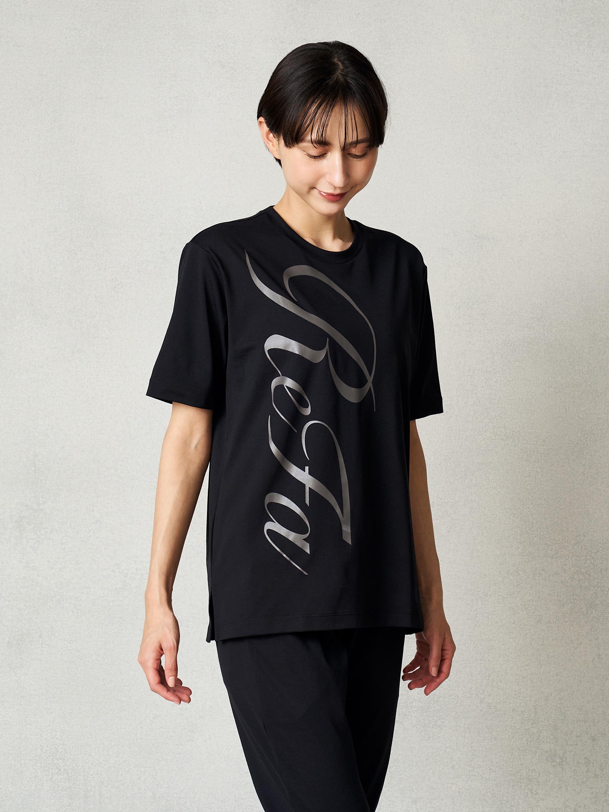 リファ バイタルテック コンフォートジャージー クルーネックTシャツ リファロゴ ブラック M