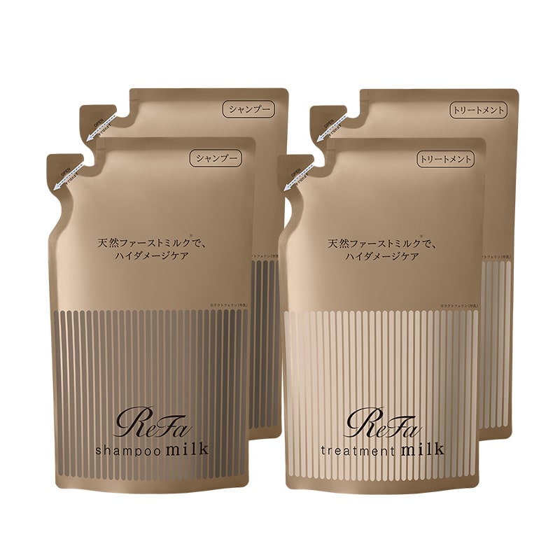 【定期購入】【5%OFF】リファミルクプロテインシャンプーロイヤル 詰め替え 430mL 2個 & トリートメントロイヤル 詰め替え 430g 2個 セット