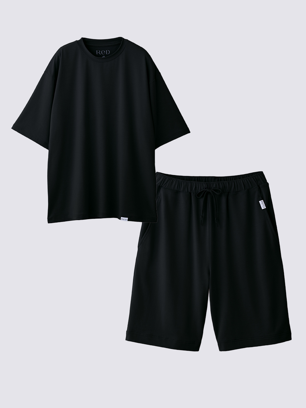 ReD ぐっすりパジャマ ベーシック プルオーバー半袖&ショートパンツ上下セット ブラック M ブラック M