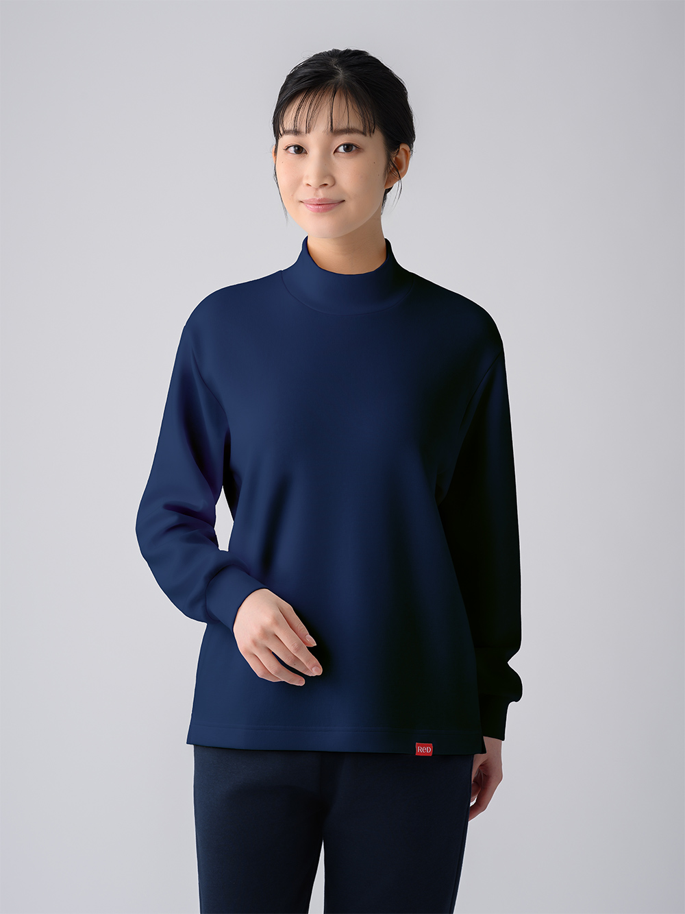 ReD バイタルテック ダンボールニット モックネック長袖 ネイビー M ネイビー M