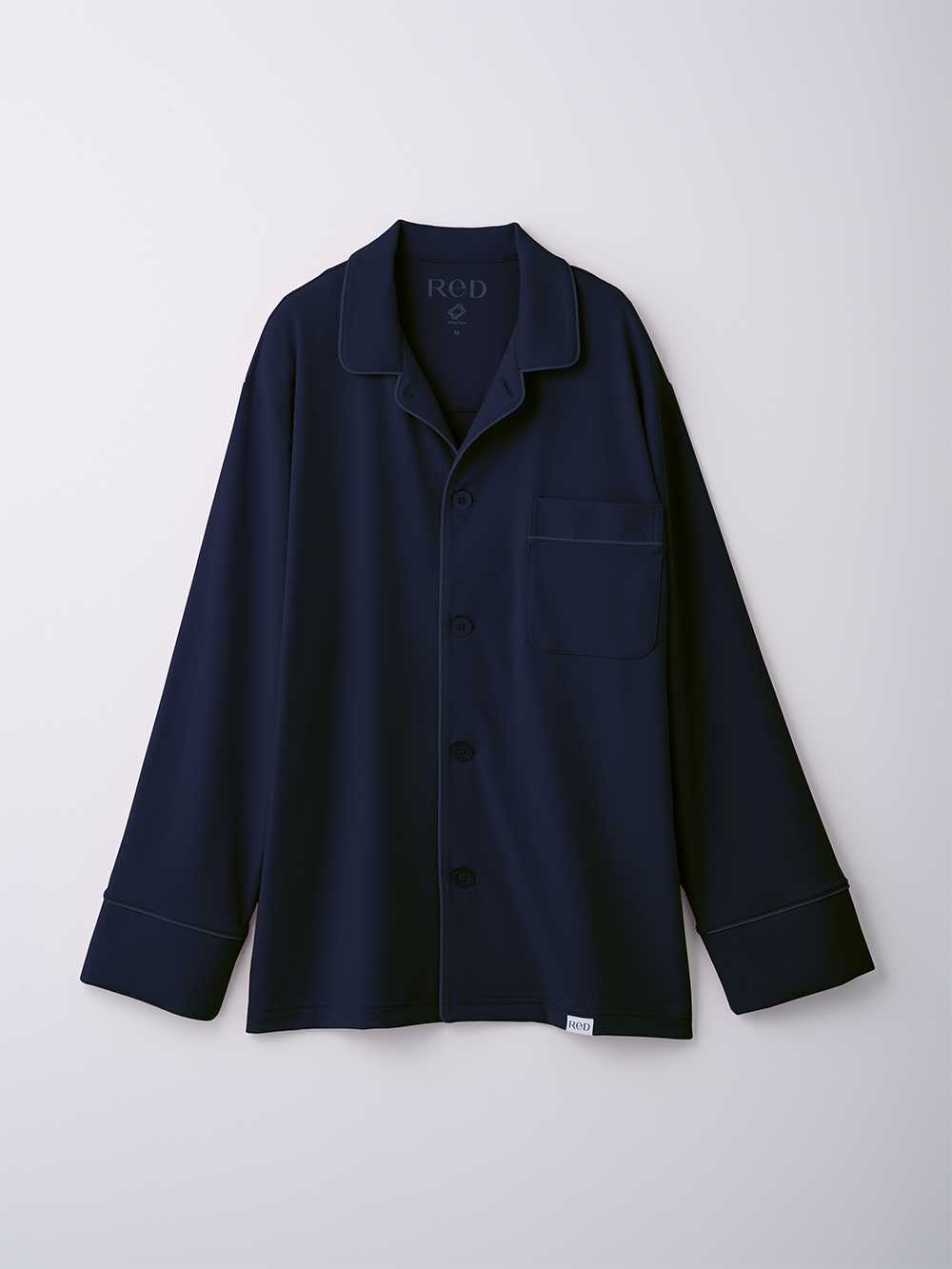 ReD ぐっすりパジャマ ベーシック 前開き長袖&ロングパンツ上下セット ネイビー M ネイビー M