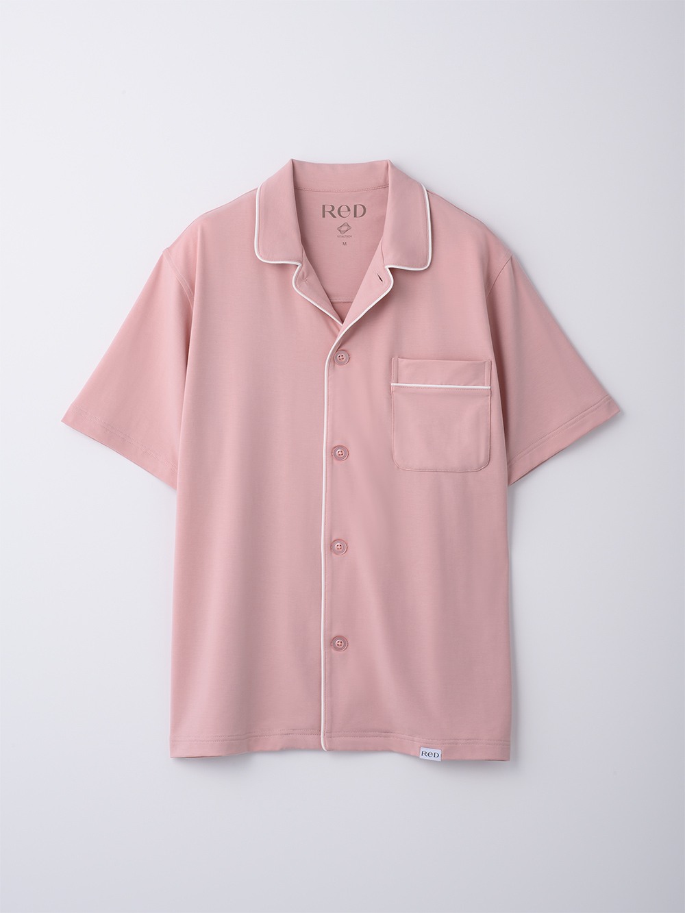 ReD ぐっすりパジャマ ベーシック 前開き半袖&ハーフパンツ上下セット ピンク L ピンク L