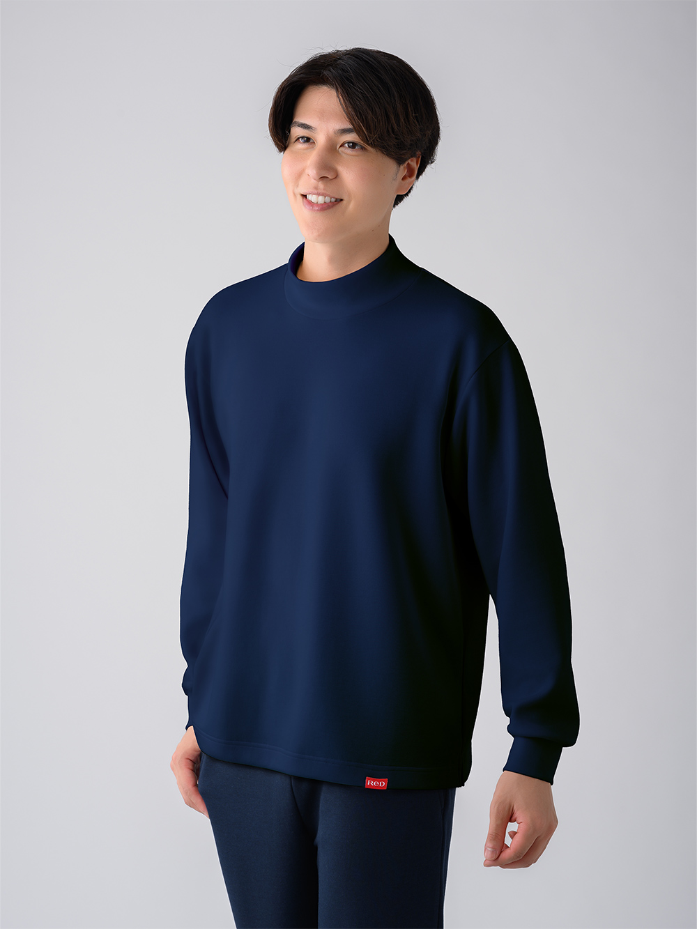 ReD バイタルテック ダンボールニット モックネック長袖 ネイビー M ネイビー M