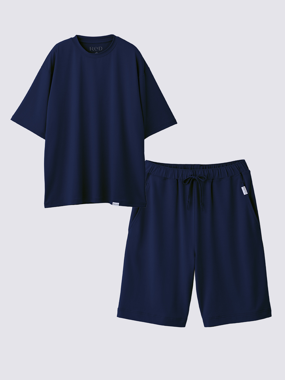 ReD ぐっすりパジャマ ベーシック プルオーバー半袖＆ショートパンツ上下セット ネイビー M